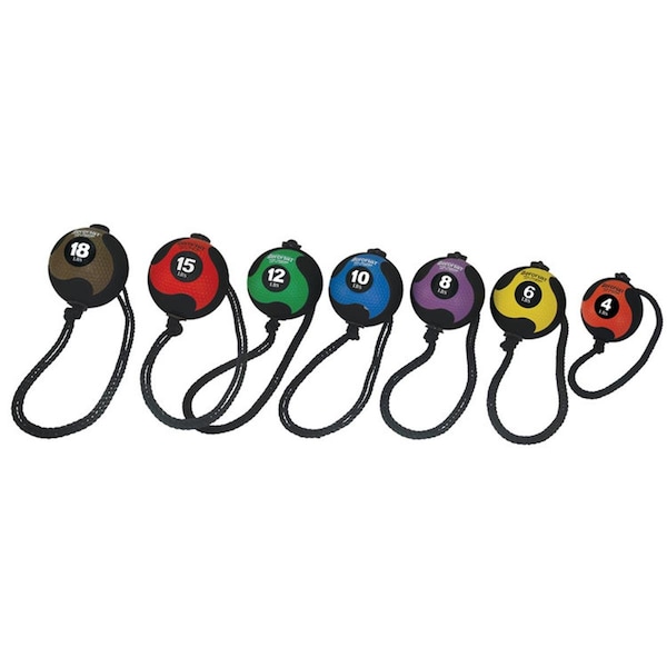 Aeromat AeroMat 34526 18 lbs Elite Power Rope Medicine Ball - Black with Bronze 34526 - main
